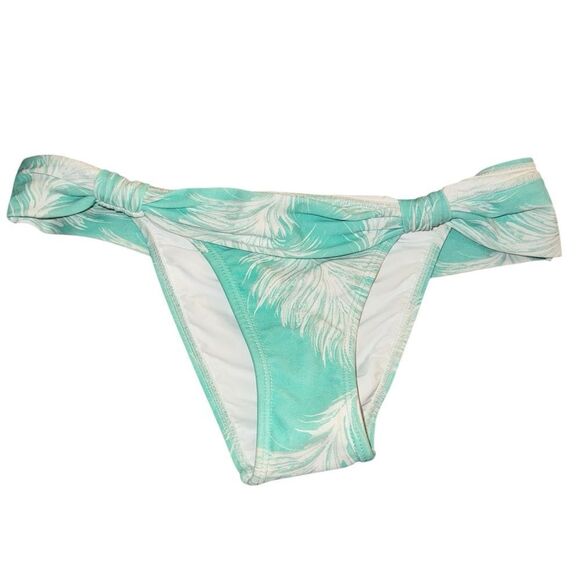 Vix NWT Bia Feather Cheeky Bikini Bottoms in Turquoise Size Large - Picture 4 of 7
